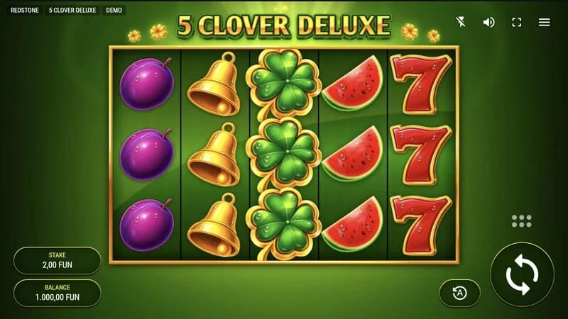 5 Clover Deluxe – mänguekraan